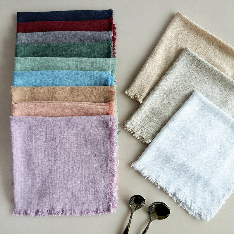 Bridal Shower Tassel Linen Cotton Cloth Napkins,for Dinners Parties Decoration Christmas Table Personalized Wedding Event Design - Provence Home Living Store