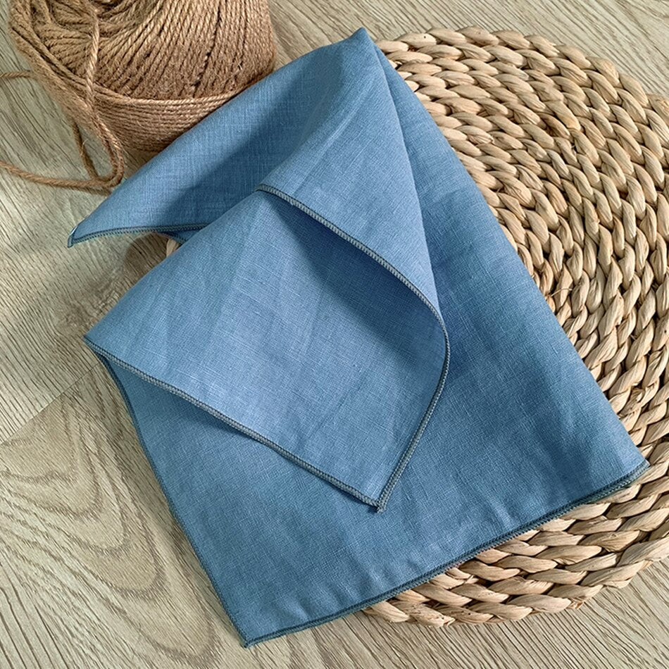 4PCS Pure Linen 100% Napkins Cloths Reusable 40x40cm Soft Comfortable Fabric Kitchen Accessories for Wedding Birthday Parties - Provence Home Living Store