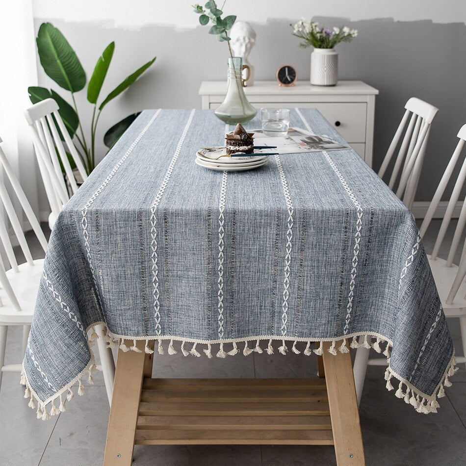 Hollow-Carved Jacquard Weave Tablecloth,Rectangle Dust-Proof Table Cover,for Kitchen Dinner Home Party Tabletop Decoration - Provence Home Living Store