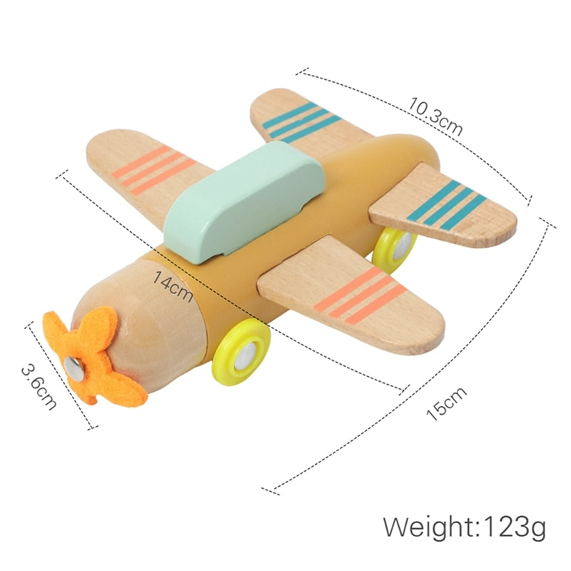 Kids Wooden Building Blocks  Toy Cartoon Simulation Transportation Airplane Model Montessori Education Toy Gift For Baby - Provence Home Living Store