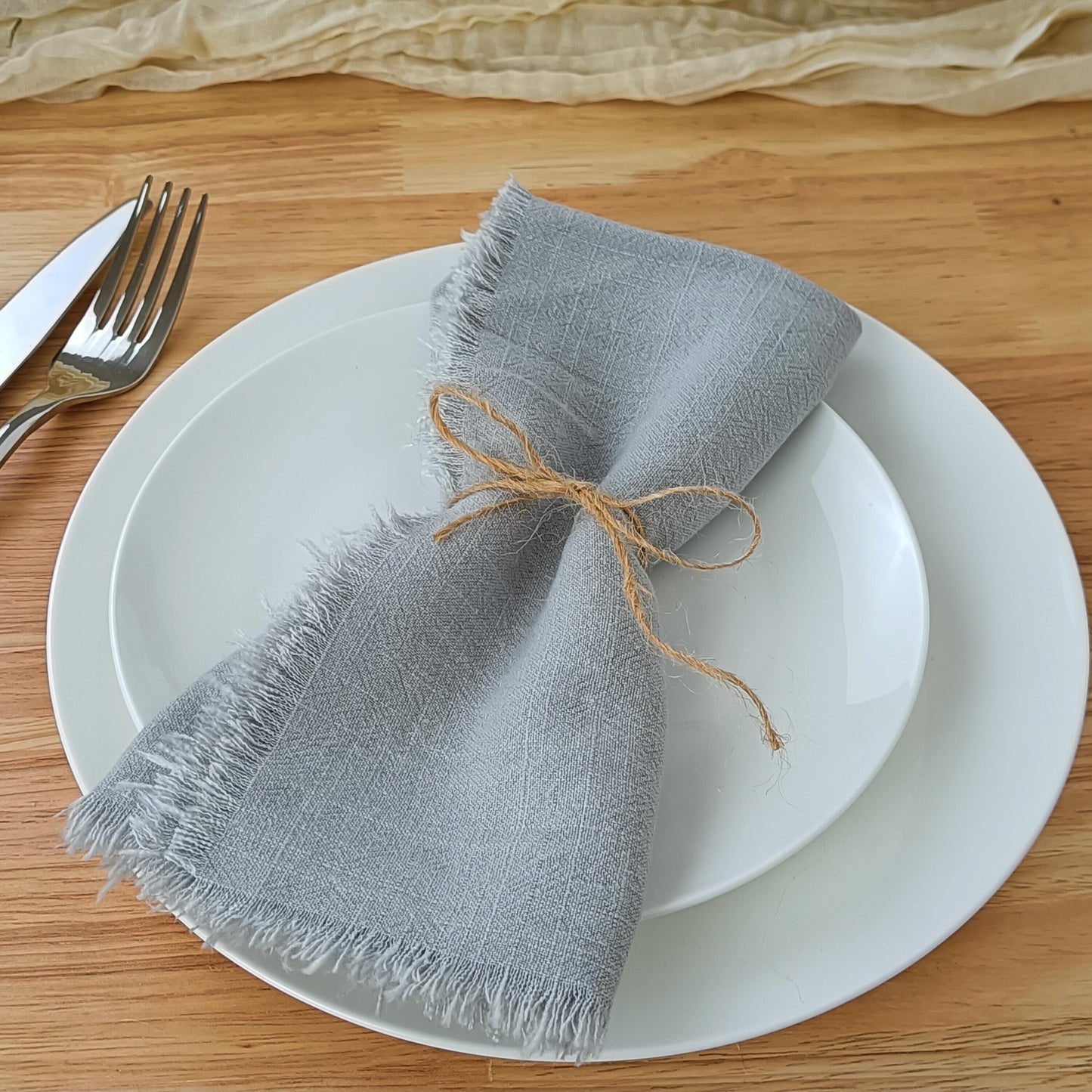 Bridal Shower Tassel Linen Cotton Cloth Napkins,for Dinners Parties Decoration Christmas Table Personalized Wedding Event Design - Provence Home Living Store