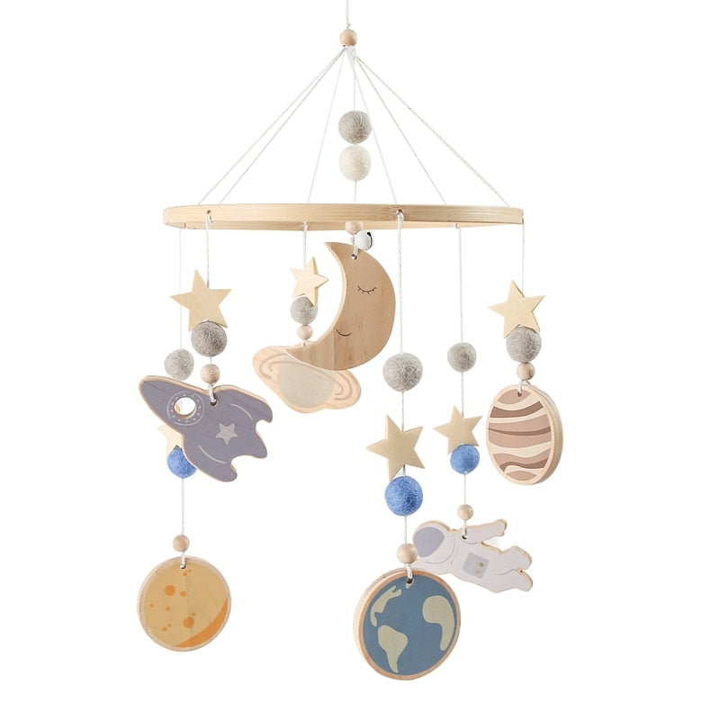 Baby Bed Bell Wood Mobile Toddler Rattles Toys Crib Bell Rattles Boho Style Kids Musical Toys 0-12 Months For Baby Newborn Gifts - Provence Home Living Store