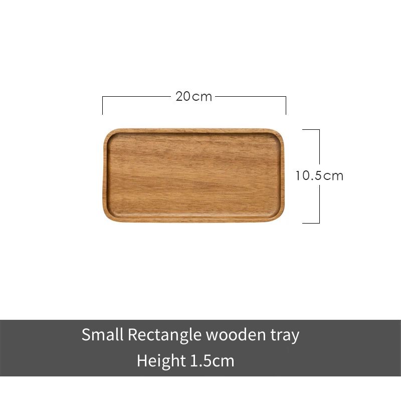 Wooden Small Serving Tray Square Coffee CupTrays Table Plate Breakfast Bread Plate Food Storage Dish for Hotel Home Decortion - Provence Home Living Store