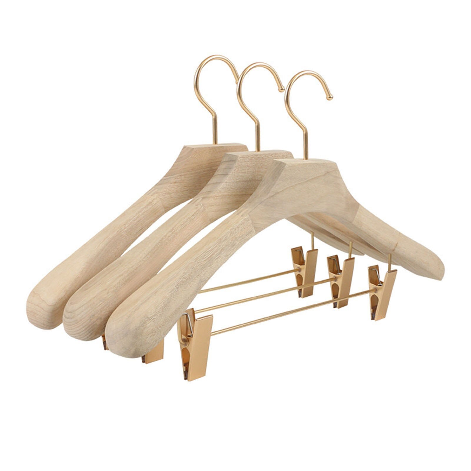 1/5pcs Solid Wooden Hanger for Coat Suit Storage Rack Widen Thicken Clothes Hangers Trousers Rack Home Hotels Wardrobe Organizer - Provence Home Living Store