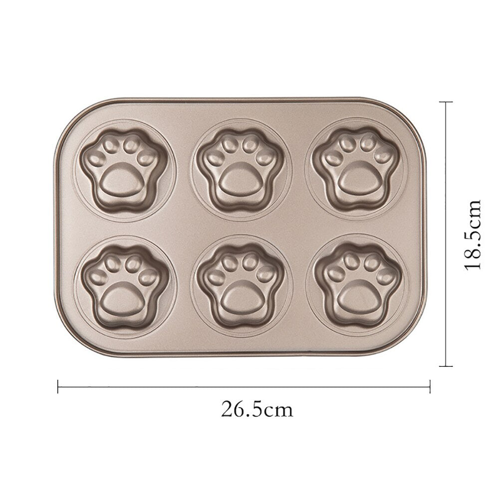 6 Hole Baking Pan Non-Stick Carbon Steel Cake Baking Mold Baking Tray Muffin DIY Cartoon Cake Pan Moulds Donut Baking Pans - Provence Home Living Store