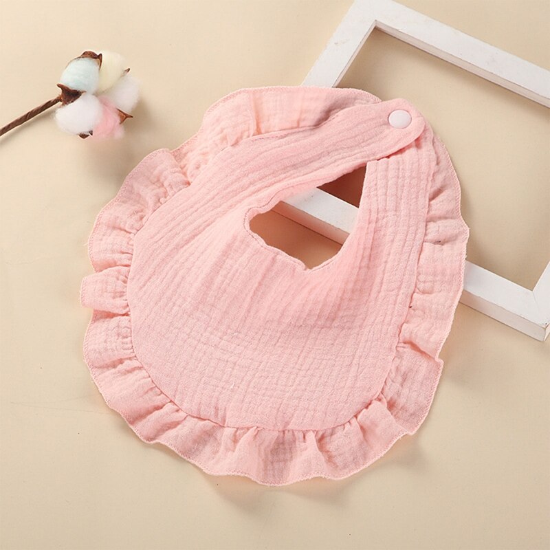 Cotton Gauze Baby Bib Newborn Feeding Bib Burp Cloths Floral Ruffle Boys Girls Nursing Saliva Towel Bandana Baby Accessories - Provence Home Living Store