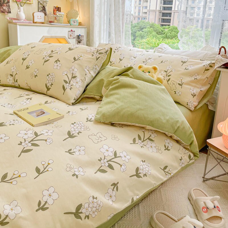 Four-piece cotton quilt cover bed linen spring summer home three-piece bed linen - Provence Home Living Store