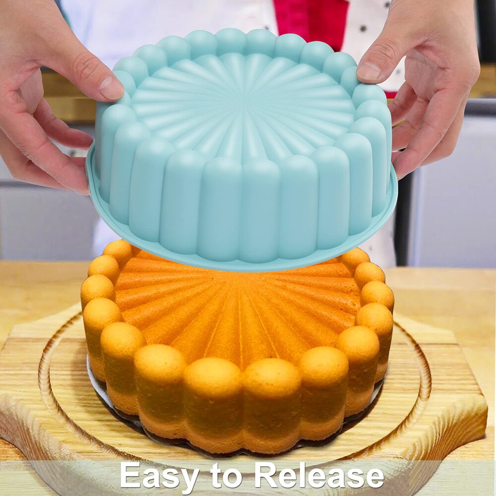 8 inch Silicone Round Pan Charlotte Cakes Baking Tray Sponge Flan Mold Strawberry Shortcake Baking Pan Kitchen Silicone Moulds - Provence Home Living Store