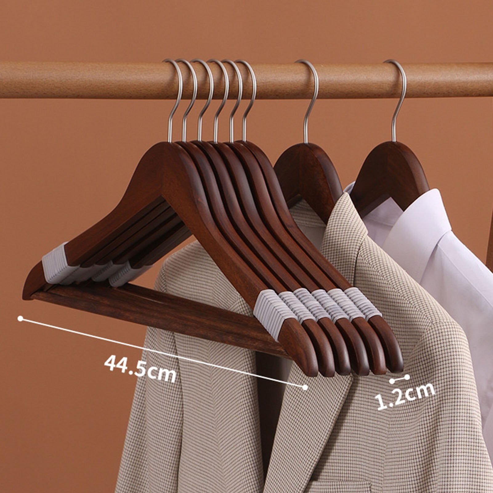 5pcs Solid Wood Hangers with Anti slip Design Durable Coat Hangers Household Suit Jeans Trousers Drying Hanger Storage Rack - Provence Home Living Store