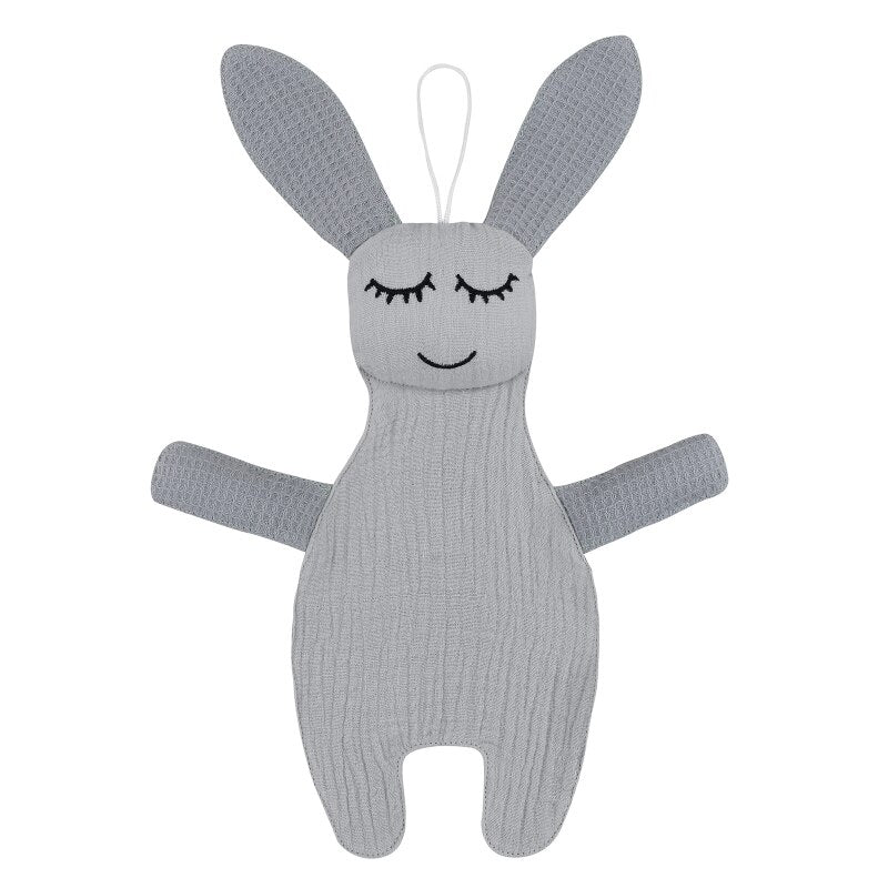 Soft Cotton Muslin Baby Bib Stuffed Rabbit Doll Newborn Appease Towel Security Blanket Baby Sleeping Cuddling Towel Facecloth - Provence Home Living Store