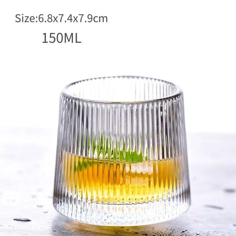 Whiskey Glass Creative Rotating Wine Glass Crystal Tumbler Beer Drinkware Old Fashioned Rocks Glasses Brandy Wine Cup - Provence Home Living Store