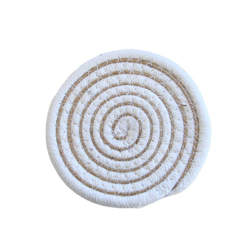 Hand Woven Round Placemats Jute Cotton Rope Twine Coaster Cup Bowl Plate Table Mat Insulation Pad Pot Holder Kitchen Accessories - Provence Home Living Store