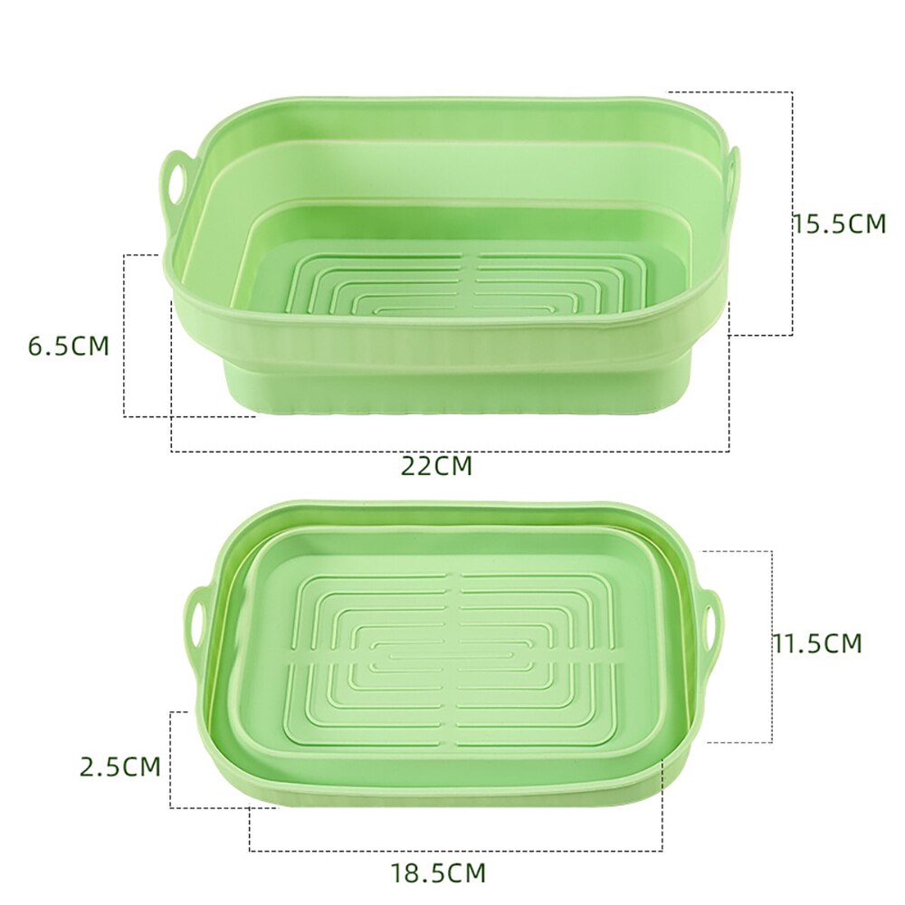 Collapsible Air Fryer Silicone Tray Rectangle Oven Baking Tray Basket Reusable Liner Insert Dish For Ninja AirFryer Accessories - Provence Home Living Store