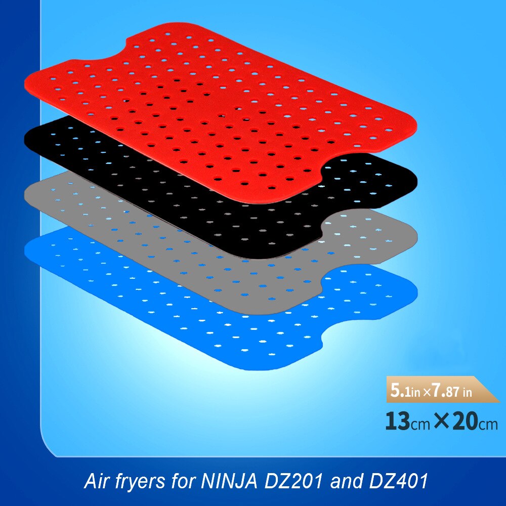 2pcs Rectangle Silicone Mat Reusable Baking Pad Dual Air Fryer For NINJA DZ201 DZ401 Nonstick Oven Utensils Kitchen Accessories - Provence Home Living Store