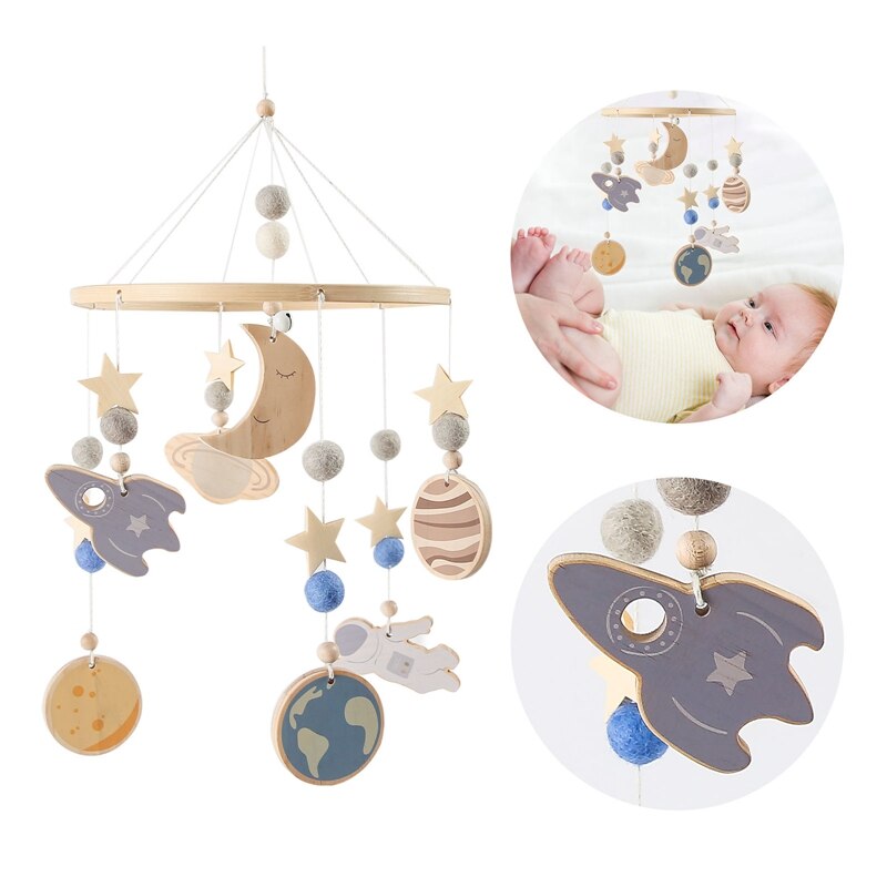 Baby Bed Bell Wood Mobile Toddler Rattles Toys Crib Bell Rattles Boho Style Kids Musical Toys 0-12 Months For Baby Newborn Gifts - Provence Home Living Store