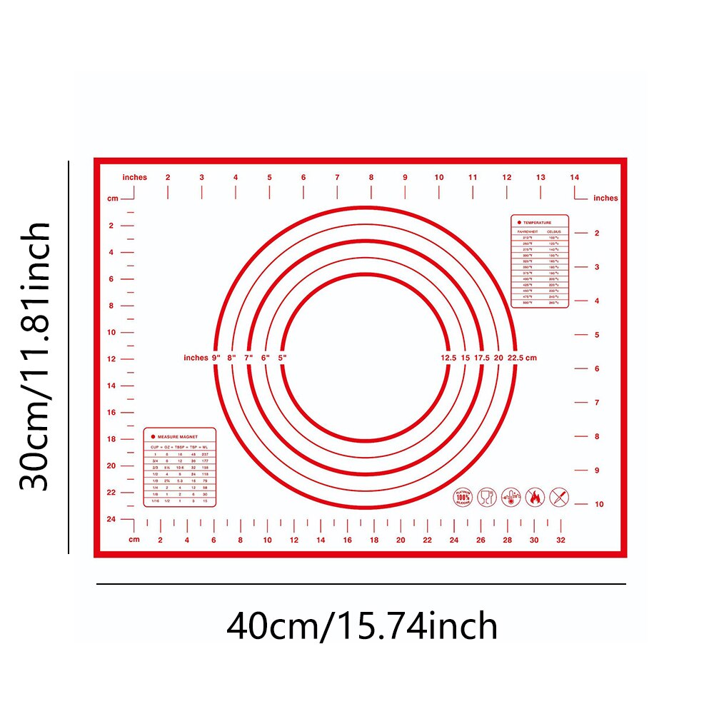 Silicone Kneading Pad Non-Stick Surface Rolling Dough Mat With Scale Kitchen Cooking Pastry Sheet Oven Liner Bakeware 30X40CM - Provence Home Living Store