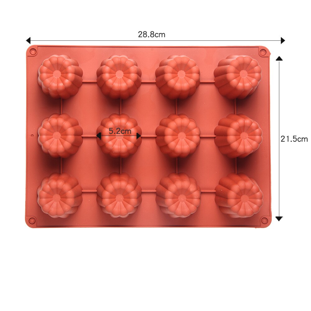 12 Holes Silicone Cake Mold Muffin Cupcake Baking Tray 3D Pudding Mousse Decorating Mold DIY Baking Kitchen Accessories - Provence Home Living Store