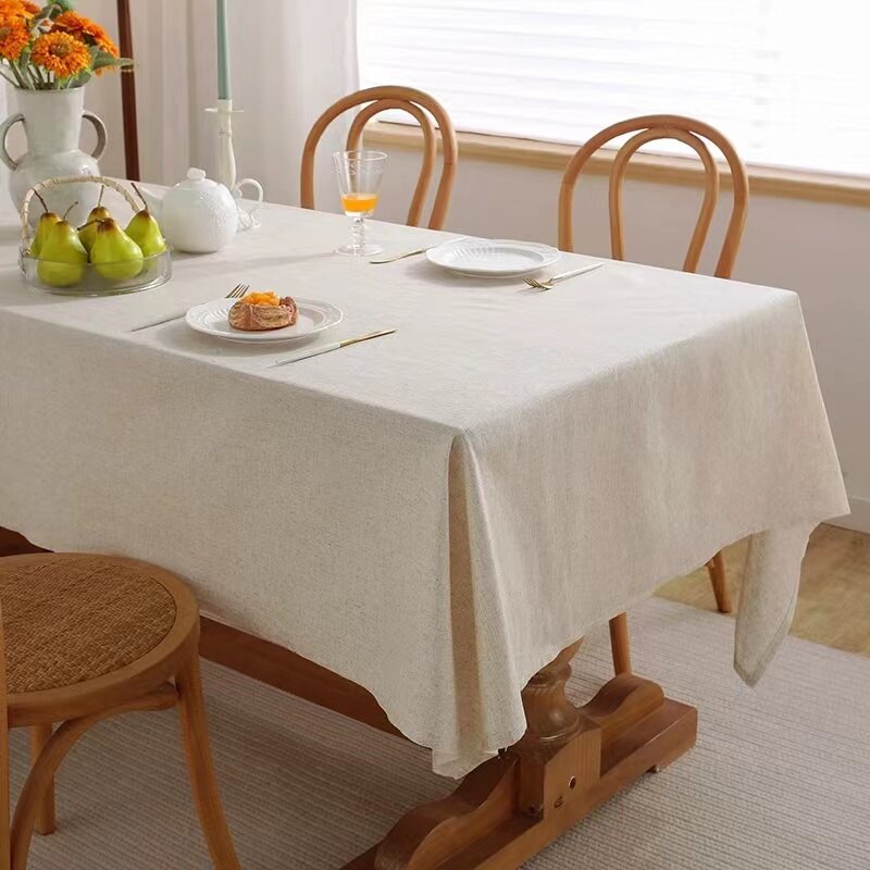 Linen Cotton Washable Tablecloth for Wedding Home Party Dining Banquet Decoration Flax Fabric Table Cloth Luxurious Table Cover - Provence Home Living Store