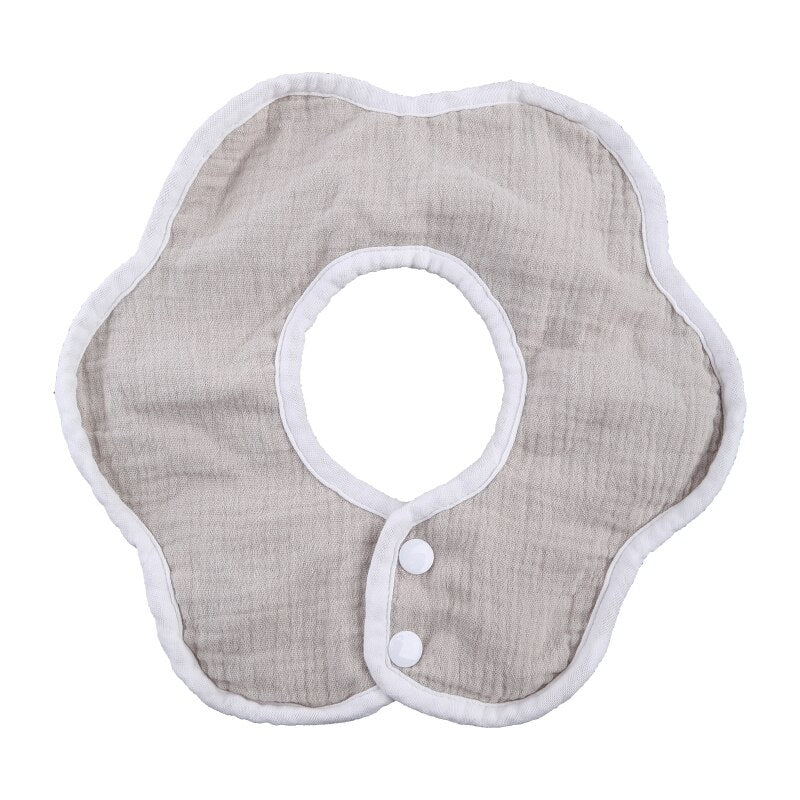 360 Degree Rotation Newborn Burp Cloth Solid Color Baby Flower Shape Feeding Bib Pure Cotton Adjustable Saliva Towel Apron Bibs - Provence Home Living Store