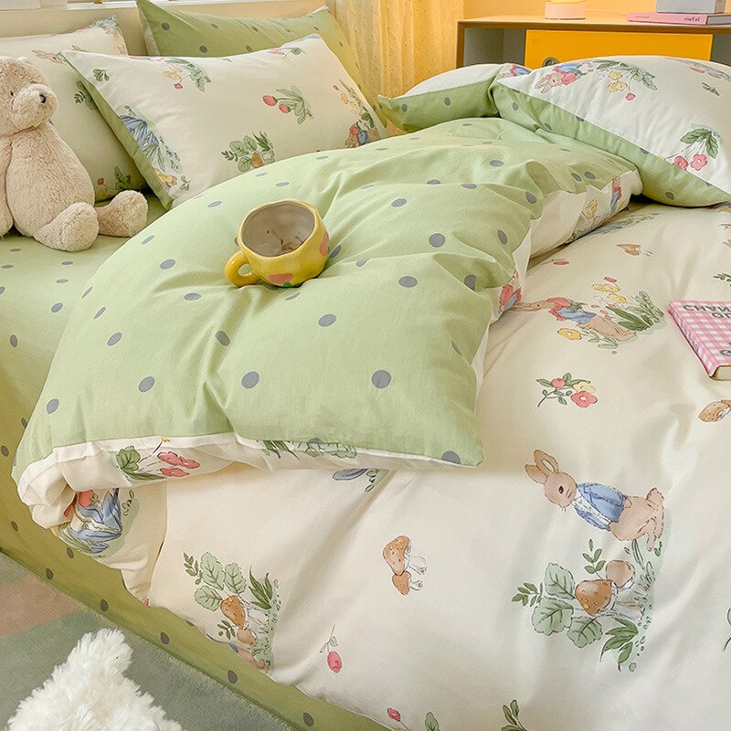 New cotton small floral bed four-piece set cotton bed linen three-piece set gift group purchase - Provence Home Living Store