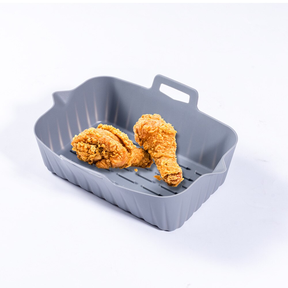 Air Fryer Oven Baking Tray Fried Chicken Basket Mat AirFryer Silicone Pot Rectangle Replacemen Grill Pan Kitchen Accessories - Provence Home Living Store