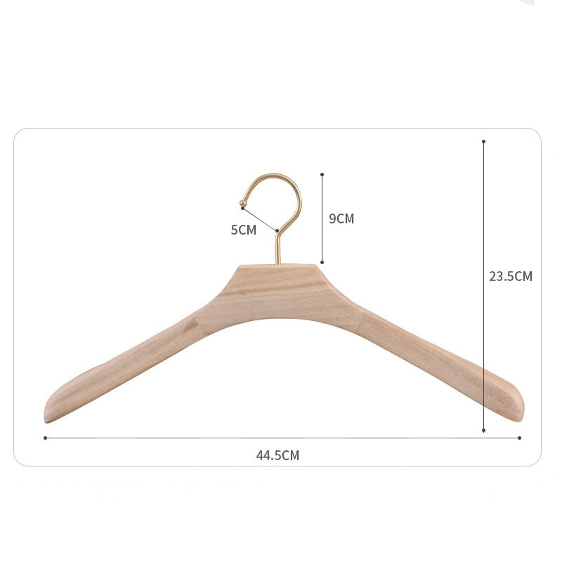 2pcs Wooden Hangers Camphor Wood Durable Widen Clothes Hanger Luxury Metal Hook Coat Hanging Display Rack Storage Organizer Rack - Provence Home Living Store