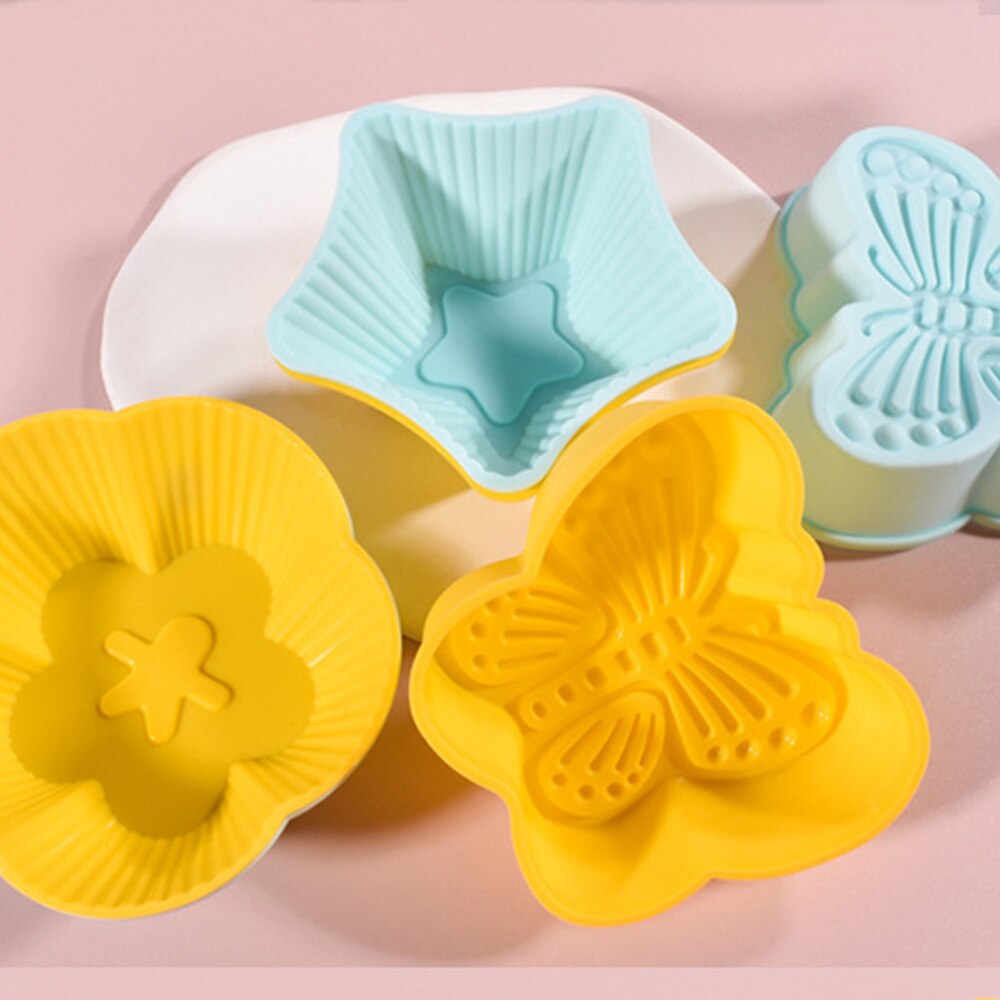 10pcs Muffin Cake Mold Heart Star Butterfly Shape Cupcake Cup Heat Resistant Nonstick Silicone Soap mould Reusable Baking Tools - Provence Home Living Store