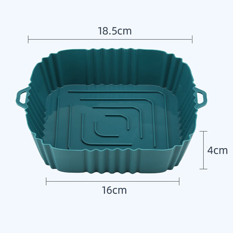 Silicone Basket Pot Tray Square Liner For Air Fryer Mat Oven SilAccessories Pan Baking Mold Pastry Bakeware Novel Shape Reusable - Provence Home Living Store