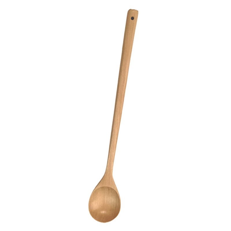 Japanese Style Wooden Spoon Long Handle Coffee Stirring Rod Tea Dessert Spoon Round Shape Mixing Soup Spoon Kitchen Tableware - Provence Home Living Store