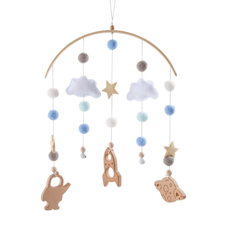 Baby Bed Bell Wood Mobile Toddler Rattles Toys Crib Bell Rattles Boho Style Kids Musical Toys 0-12 Months For Baby Newborn Gifts - Provence Home Living Store