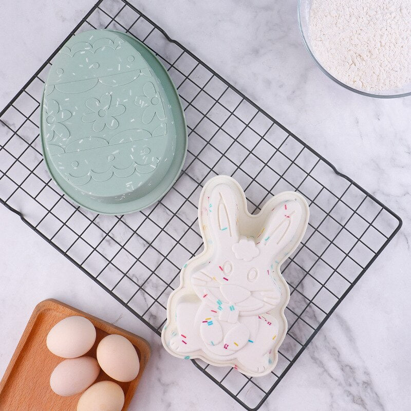 Easter Bunny Egg Shape Silicone Cake Mold Bakeware Egg Chocolate Mold Large Easter Egg Shape Cake Tools Kitchen Accessories - Provence Home Living Store