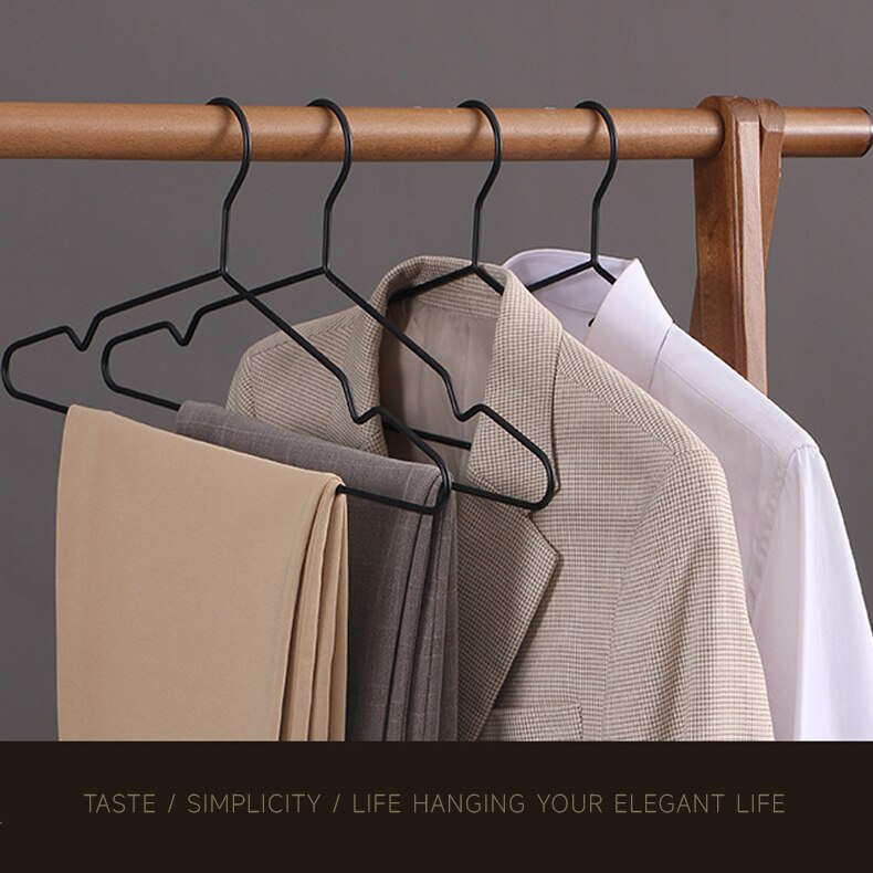 5PCS Simple Iron Coat Hanger Anti Slip Clothes Trousers Storage Rack Durable Retro Wardrobe Organizer Towel Pants Hanging Rack - Provence Home Living Store