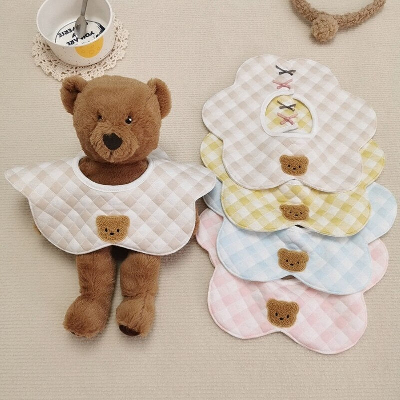 360 Degree Rotation Newborn Burp Cloth Solid Color Baby Flower Shape Feeding Bib Pure Cotton Adjustable Saliva Towel Apron Bibs - Provence Home Living Store