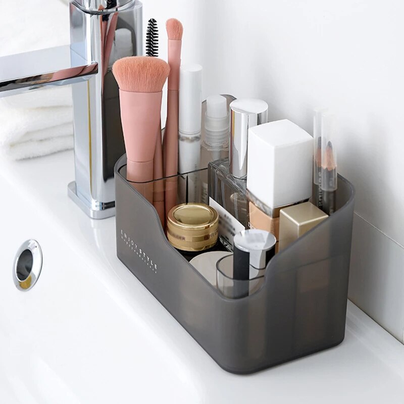 Plastic Makeup Organizer Bathroom Storage Box Desktop Make Up Jewelry Cosmetic Storage Case Sundries Table Container Organizer - Provence Home Living Store