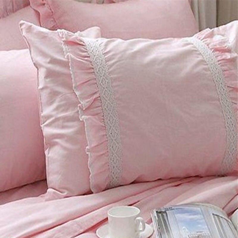 2pcs pillow sham European style Ruffle lace pillowcase luxury cake layers pillowcases princess bow sweet pillow cover towel - Provence Home Living Store