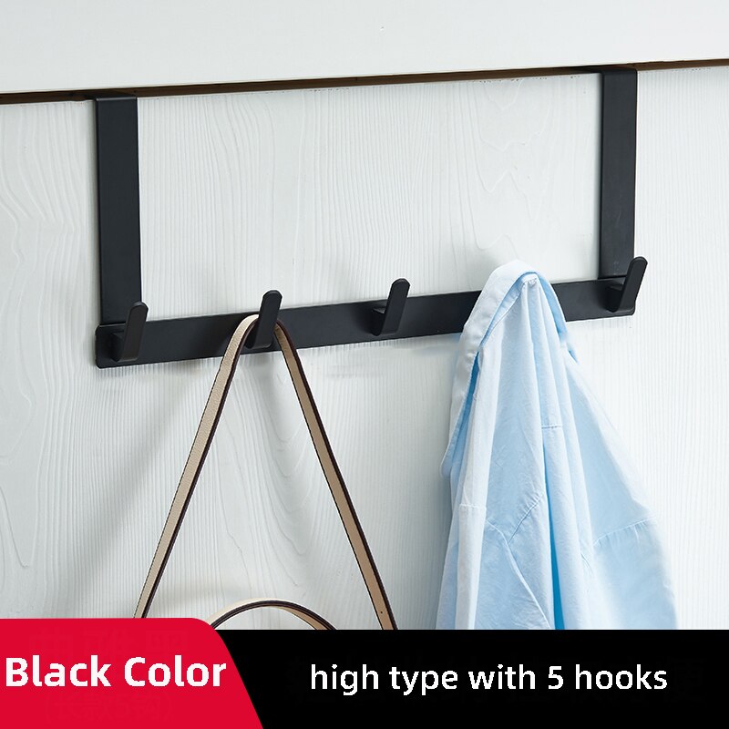 Black Hook Behind The Door Punch Free Hanger Storage On The Bedroom Door Wall Hanging Door-back Clothes Holder - Provence Home Living Store