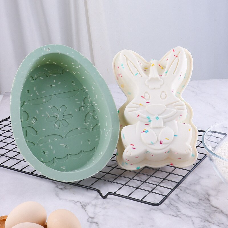 Easter Bunny Egg Shape Silicone Cake Mold Bakeware Egg Chocolate Mold Large Easter Egg Shape Cake Tools Kitchen Accessories - Provence Home Living Store