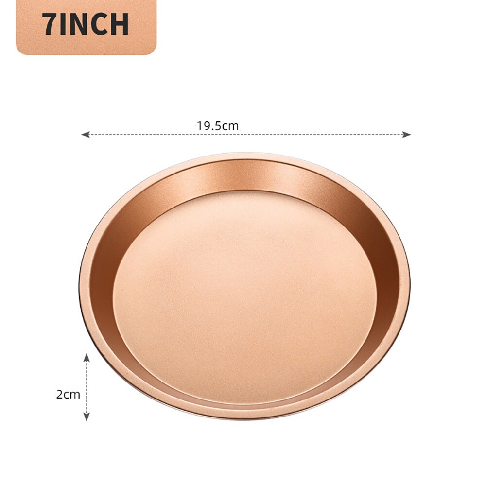 6/7/8Inch Gold Carbon Steel Pizza Trays Nonstick Round Baking Pan Dish Plate Bakewave Mould for Air Fryer Oven Kitchen Tools - Provence Home Living Store