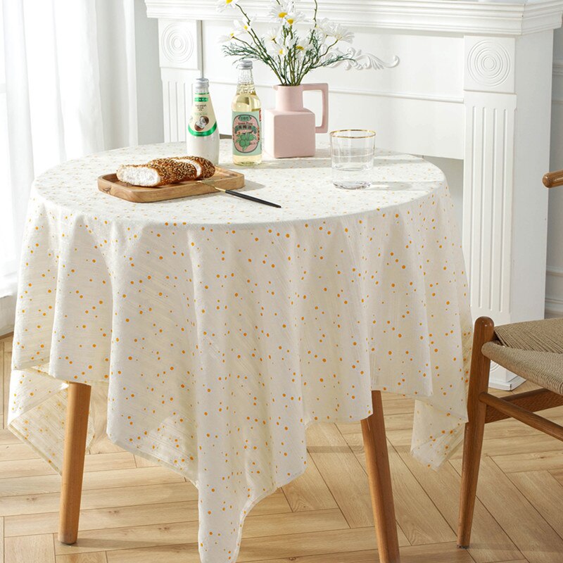 Lilacs Tassels Cotton Tablecloth,Daily Use Korean Style Daisy Tea Table Decor,Rectangle Table Cover for Kitchen Wedding Dining - Provence Home Living Store