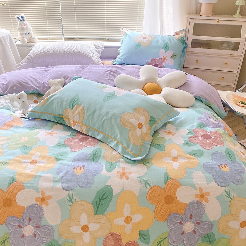 Four-piece cotton quilt cover bed linen spring summer home three-piece bed linen - Provence Home Living Store