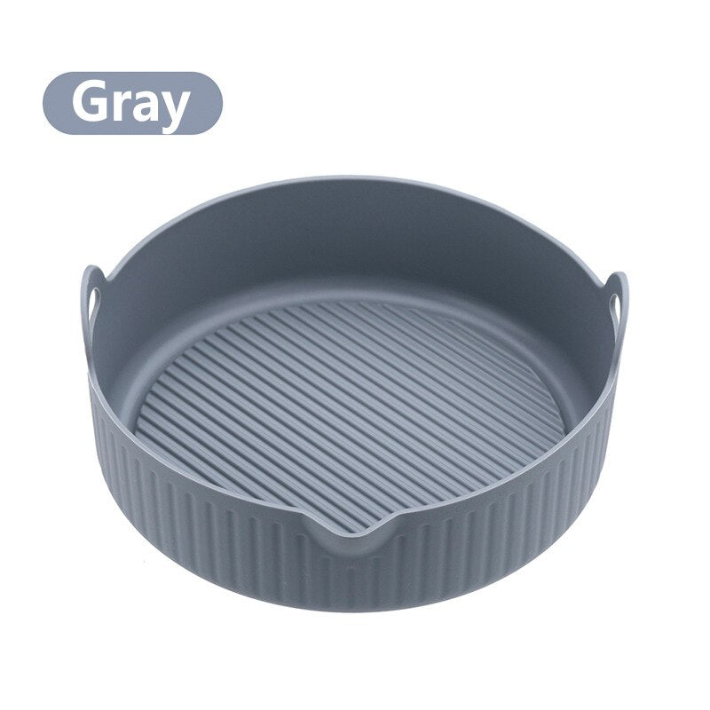 Round Air Fryers Oven Baking Tray Fried Chicken Basket Mat Air Fryer Silicone Pot Replacement Grill Pan Kitchen Accessories - Provence Home Living Store