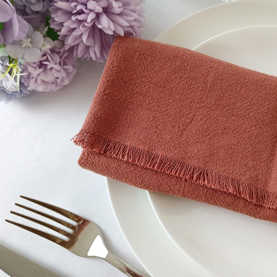 Ramie Cotton Decor Burr Napkins,Reusable Cloth Table Mat,Kitchen Tableware Durable Towel,for Dining Room Family Dinner Wedding - Provence Home Living Store