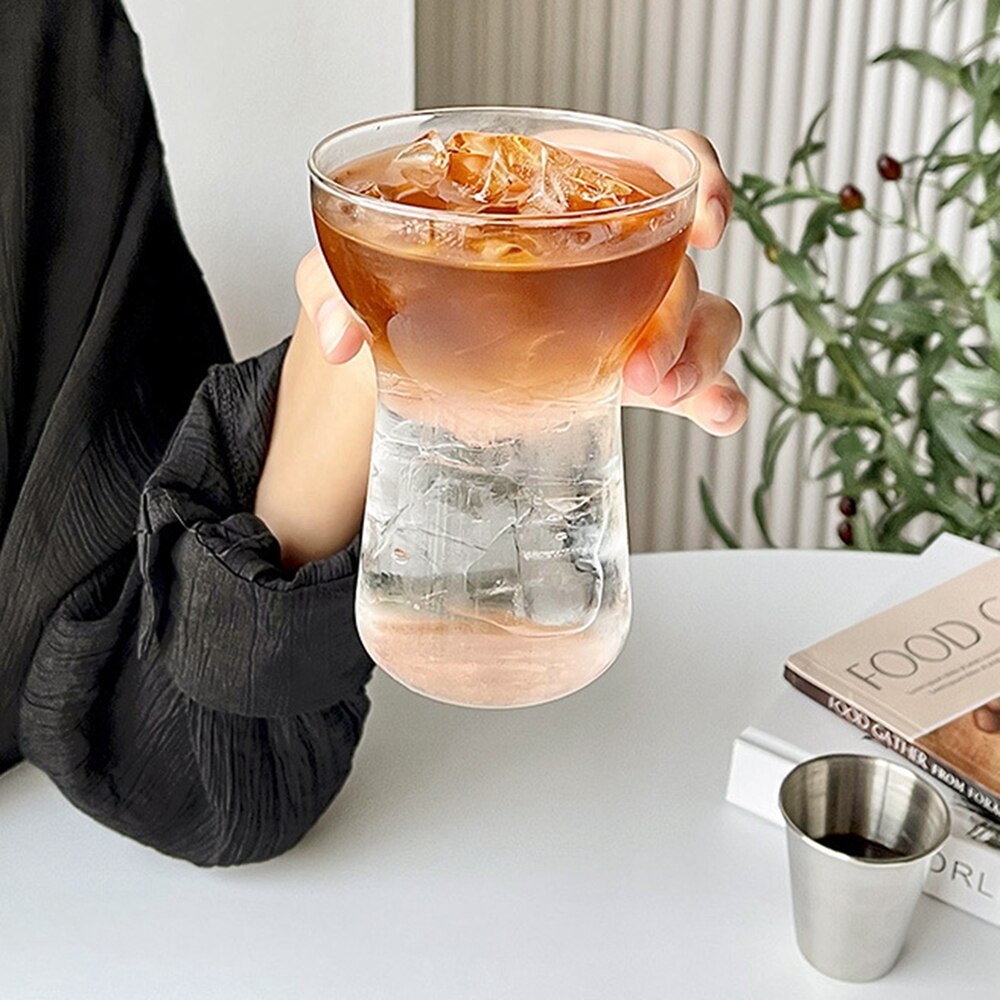 Simple Glass Coffee Cup Transparent Cold Drink Large-capacity Milk Juice Tea Drink Water Mousse Cups Wine Glass Beer Mug - Provence Home Living Store