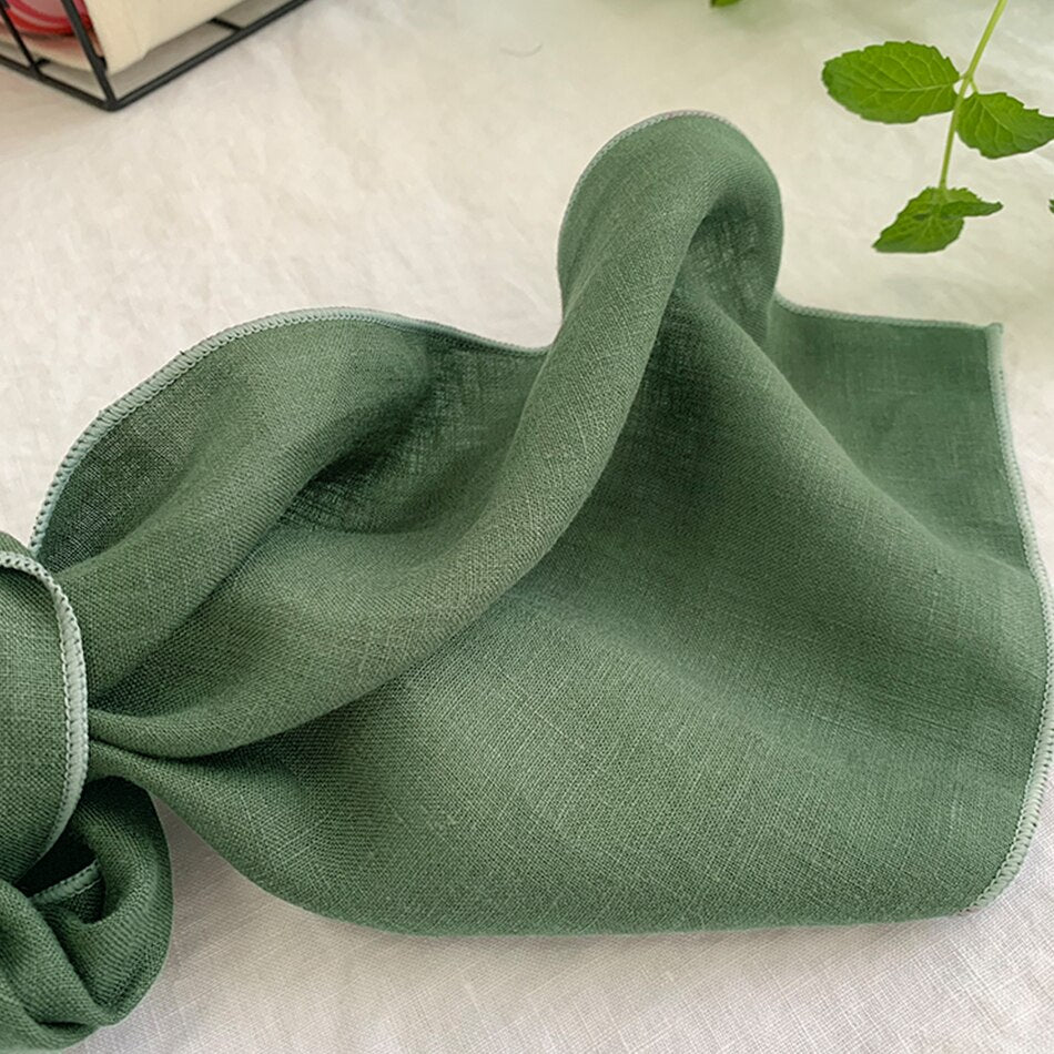 4PCS Pure Linen 100% Napkins Cloths Reusable 40x40cm Soft Comfortable Fabric Kitchen Accessories for Wedding Birthday Parties - Provence Home Living Store