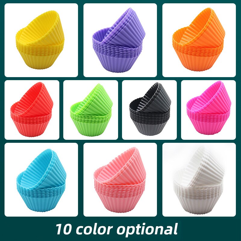 10Pcs/Set Silicone Cake Mold Muffin Molds Cupcake Dessert Baking Pans Liners Baking Cups Tools Kitchen Accessories - Provence Home Living Store