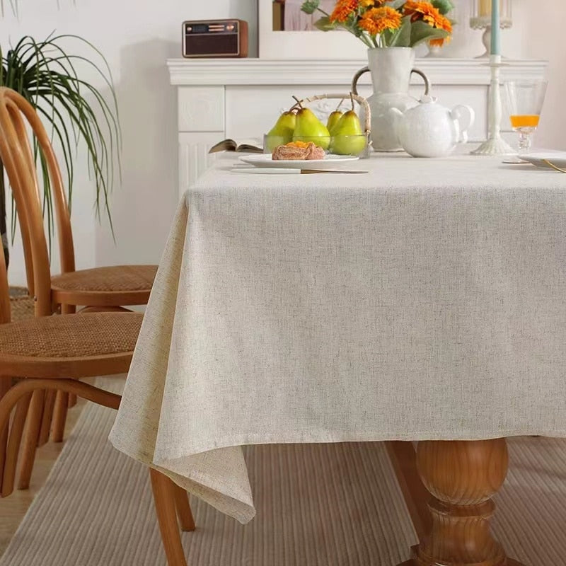 Linen Cotton Washable Tablecloth for Wedding Home Party Dining Banquet Decoration Flax Fabric Table Cloth Luxurious Table Cover - Provence Home Living Store