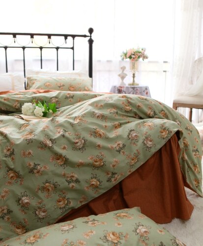 Luxury French design bedding set Floral Retro American Countryside Ruffle Lace King size bedding sets Cotton Bed duvet cover Set - Provence Home Living Store