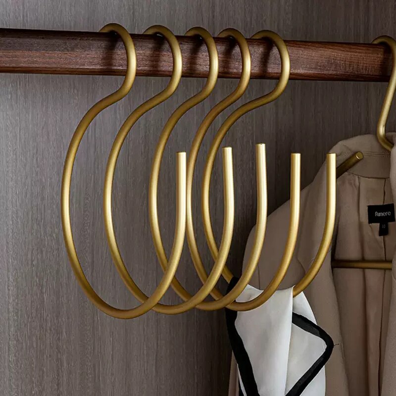 5pcs S-Shape Hook Bedroom Multifunctional Aluminium Alloy S Hanger Hooks Scarf Tie Hooks Hanging Wardrobe Storage Organizer - Provence Home Living Store