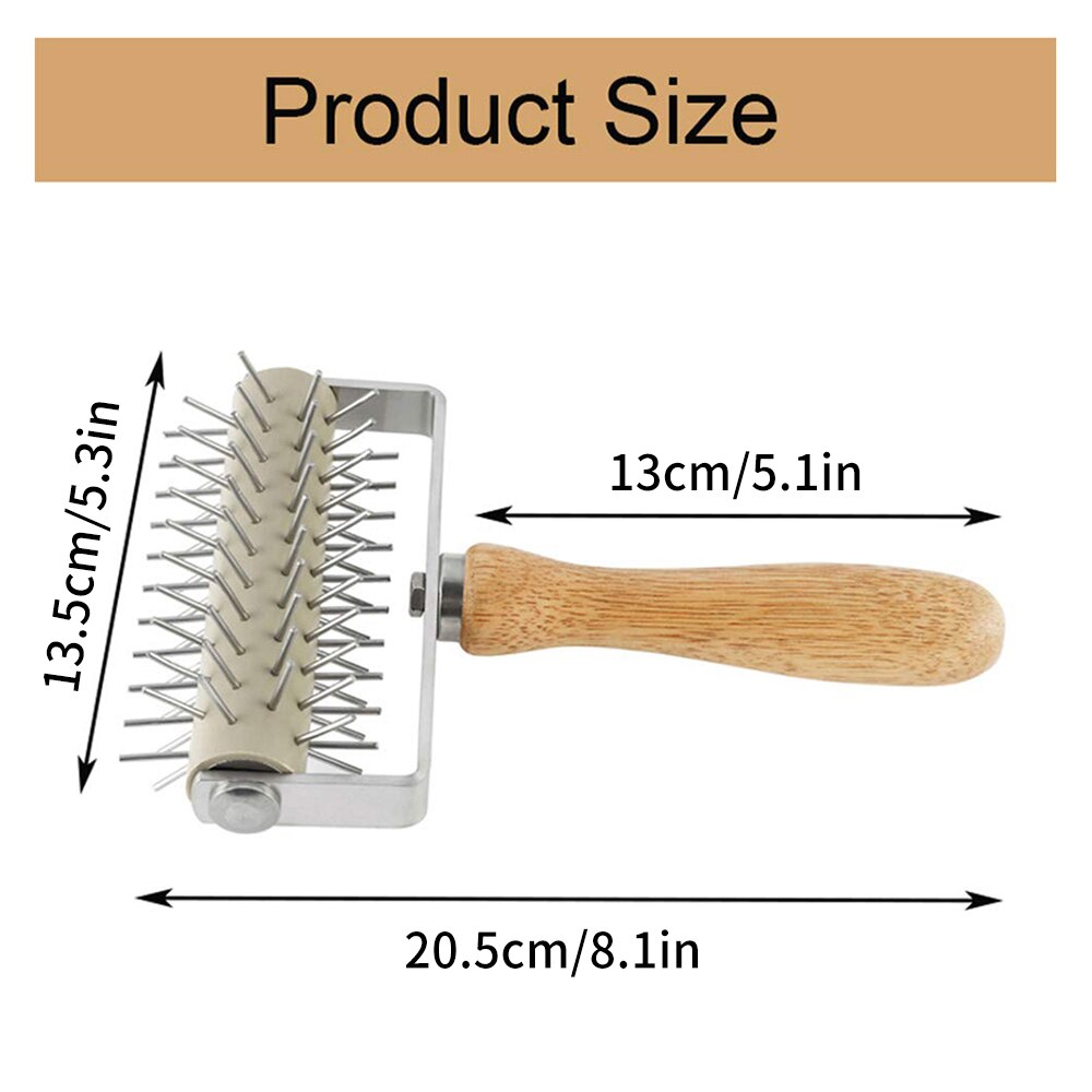 Pizza Dough Puncher Roller Stainless Steel Wheel Pizza Bread Needle Wooden Handle Pizza Roller Baking Supplies Accessories - Provence Home Living Store