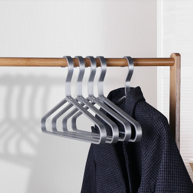 5pcs Clothes Hanger High Quality Aluminum Alloy Trousers Hangers with Clips Multifunctional Wardrobe Organizer Storage Racks - Provence Home Living Store